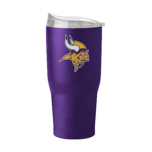 FANMATS NFL Minnesota Vikings 30 oz Powder Coat Tumbler — Stainless Steel | 30 Fluid Ounces | High -Lip Slider Lid | Team Color