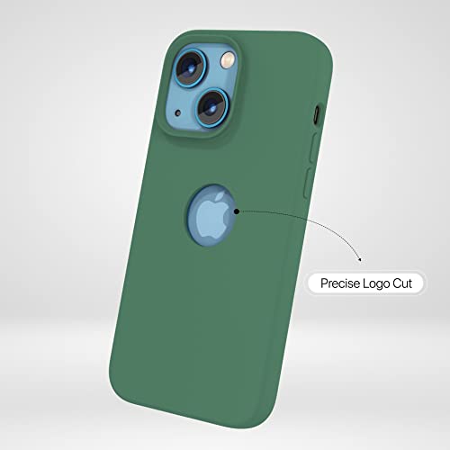 Image of Vaku Luxos Liquid Silicon Logo-Cut for iPhone 14 Plus Cover Case, Soft TPU, Shockproof, Scratch Resistant, 6 Feet Drop Protection, Compatible with iPhone 14 Plus Back Cover - Pine Green