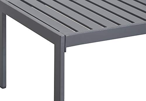 Tommy Hilfiger Monterey Modern Patio Outdoor Furniture Collection, Weather Resistant, Easy Assembly Metal Frame, Coffee Table, Navy Blue & Dark Gray #TOP4