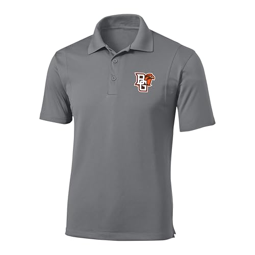 Sport Your Gear Bowling Green Falcons Prime Athletic Logo Micropique Sport-Wick Golf Polo, Sport Gray XL