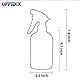 OFFIDIX Glas-Sprühflasche, Handdruck-Pflanzennebel mit oberer Pumpe, 0,43 l, Milchglas-Sprühflasche mit verstellbarer Düse für Gartenarbeit und Reinigung (grau)