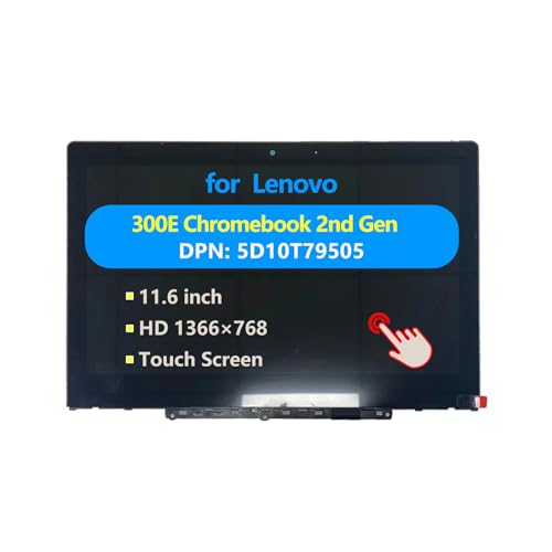 Image of Replacement Laptop for Lenovo 300e Chromebook 2nd Gen 81MB Touch Screen Digitizer Assembly LCD Display Module with Bezel 5D10T79505