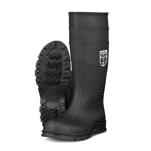 Heartland Work Lite Waterproof Work Boots for Men and Women - Lightweight, Flexible Steel Toe Boots with Easy On/Off, Slip-Resistant Outsole