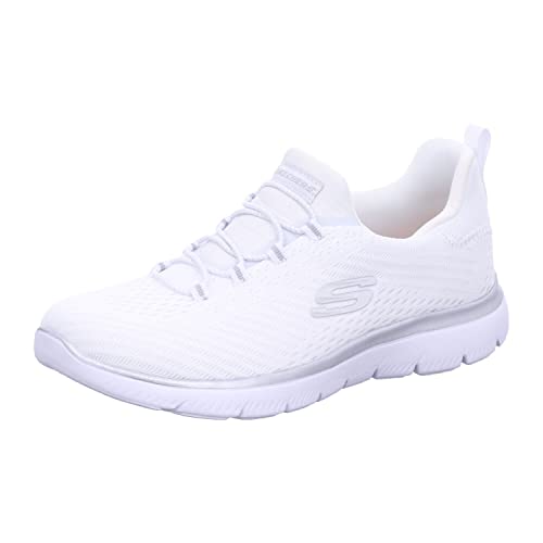 Skechers Summits Fast Attraction, Slip on Mujer, White/Silver, 38 EU