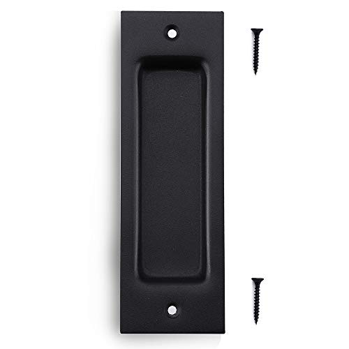 Running Black Barn Door Clasp Handle Set | Black 6 1/2 inch Heavy Duty Modern Simple Invisible Handle| Finger Pull |for Barn Door Gates Garages Sheds