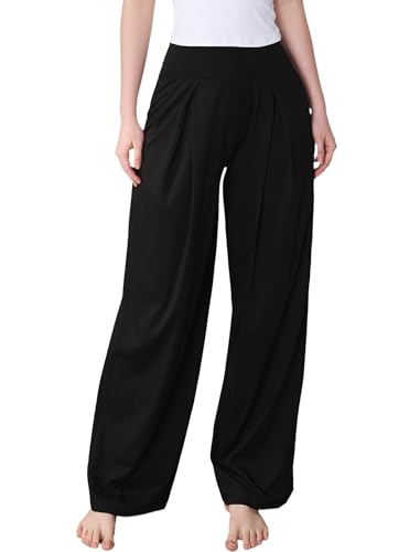 Yvette High Waisted Wide Leg Pants for Women Lightweight Casual Athletic Pants Loose Fit Lounge Travel Work