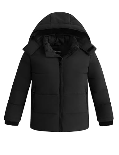 wantdo Boys' Winter Coat Puffer Jacket Waterproof Coat Hooded Zip Up