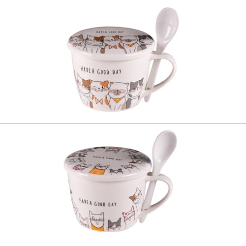 Table Passion - Bol à soupe Le Chat avec couvercle et cuillère 75 cl (1 modèle aléatoire)