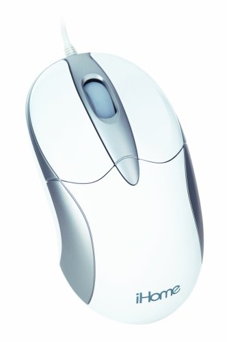Souris laser iHome filaire 3 boutons blanc pour PC et Mac