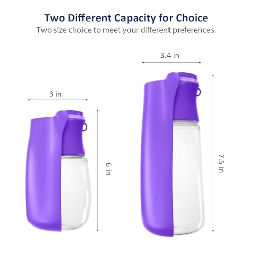 Image of WePet Foldable Portable Dog Water Bottle Puppy Water Dispenser with Drinking Feeder, 12 OZ, High-Temperature Resistant Leak Proof for Pets Outdoor Walking, Hiking, Travel, Food Grade Plastic BPA Free