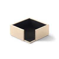 Eglooh - Minerva - Notizzettel Box Leder Taubengrau - Zettelbox, Notizklotz, Zettelkasten Für Schreibtisch Und Büro - Cm 11,2 X 11,2 X H.4,5 - Made In