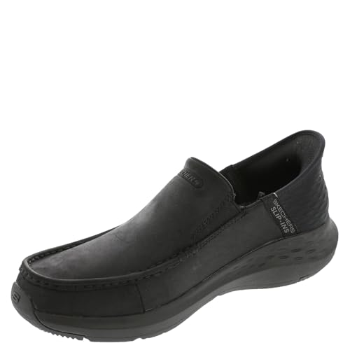 Skechers USA Mens Parson - Oswin Slip-in Moccasin, BBK, 11 Wide US