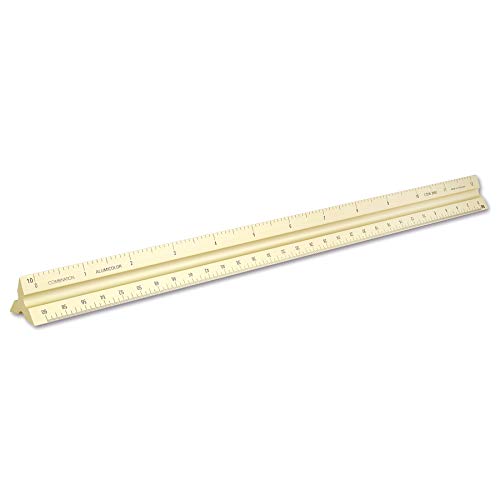 Image of Alumicolor 3650-2 Aluminum Combination Solid Drafting Scale, 12IN, Gold
