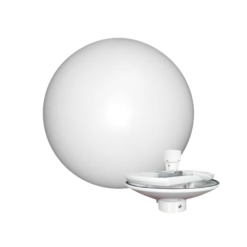 EXTRUMOL Kit de Iluminación Exterior – Difusor Esférico Polietileno 45CM Opal + Base Policarbonato E-27 Blanco – Ideal para Jardines, Parques, Caminos y Espacios Públicos