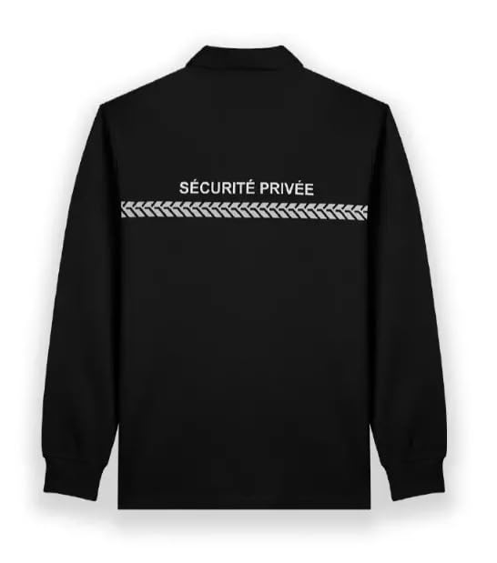 Polo Manches Longues Sécurité Privée Noir - Safetek by GK