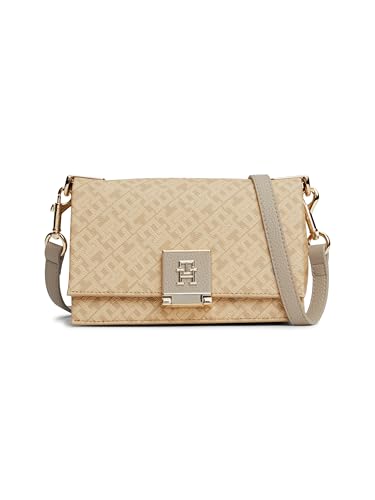 Tommy Hilfiger Bolsa de couro com alça transversal, Bege, One Size