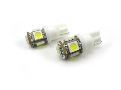 JLC 5-SMD SMT T10 Wedge Light Bulbs - SMD/SMT LED Chips - Brilliant Red