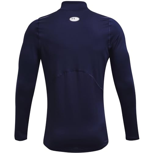 Under Armour Herren ColdGear Armour Fitted Mock T-Shirt, Herren, T-Shirt, 1366066-410, Midnight Navy / / Weiß (410), XXXXL Hoch – Ansicht 6