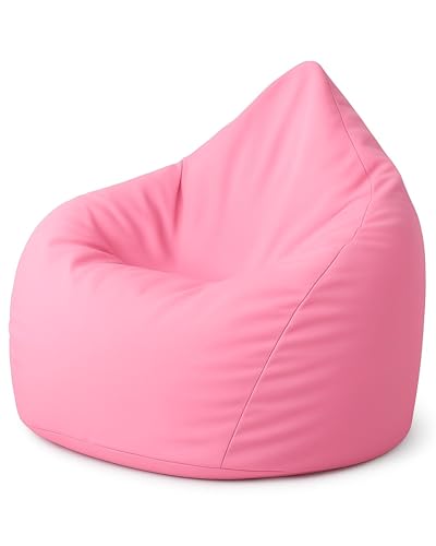 PATCH HOME Sitzsack XL Tropfenform - Hell Rosa - Indoor & Outdoor Beanbag mit Styroporfüllung - Bereits Befüllt - Kinder & Erwachsene - 30 Farben & 3 Größen - Für Kinder und Erwachsene