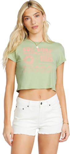 T-Shirt à Manches Courtes avec Logo Femme BILLABONG en Coton Premium Coupe Crop Tendance