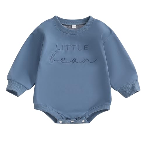 Little Bean Baby Outfit Infant Girl Boy Fall Clothes Little Peanut Embroidery Long Sleeve Romper Bodysuit Outfits