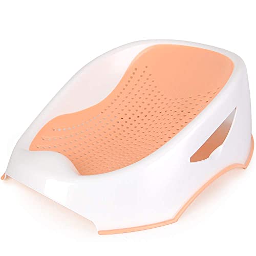Image of Baby Bathtub, Baby Waterproof Non-Slip Bath Support Tub Infant, Newborn, 0-6 Months, Bath Net Baby Bath Tub Lying Support Bracket Bath Mat, Pink