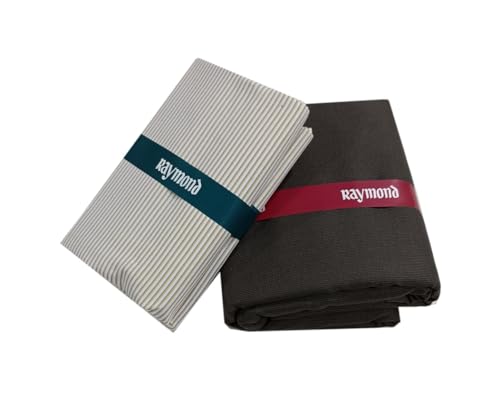 Image of Raymond Premium Unstitched Formal Shirt Fabric, Cotton Blend Stripes, 150 x 150 cm, Regular Fit, Professional Wear Collection