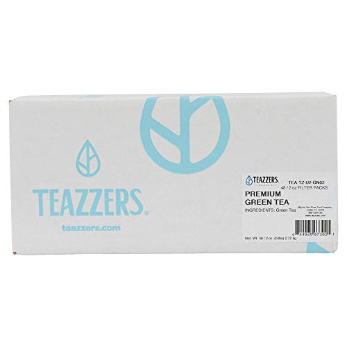 Teazzers Premium All-Natural Green Tea Bags, Large 2-Gallon Iced Tea Brew, Commercial Size Tea Filters, Bulk 48 Pack, 2Oz. Great For Foodservice Ice Tea Brewers, Unsweetened #TOP1