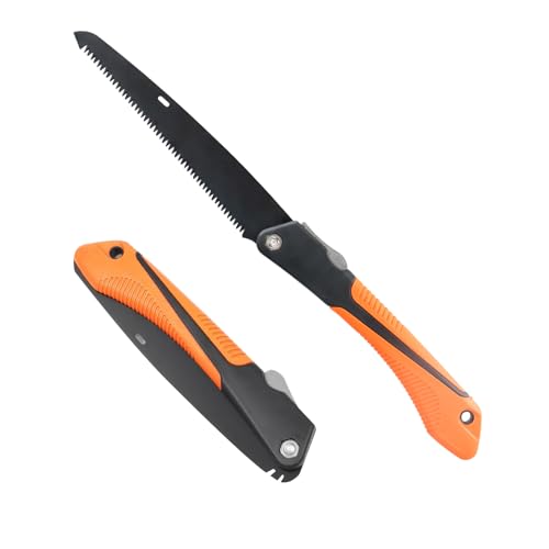 dentedeleao Sierra de Mano Plegable, Sierra Plegable, Sierra de Jardín Antideslizante, Mango Antideslizante Con Cierre de Seguridad, Apto para Jardinería y Poda de árboles, Carpintería
