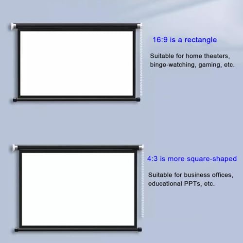 Pantalla de proyección manual retráctil 60 pulgadas miniatura 3