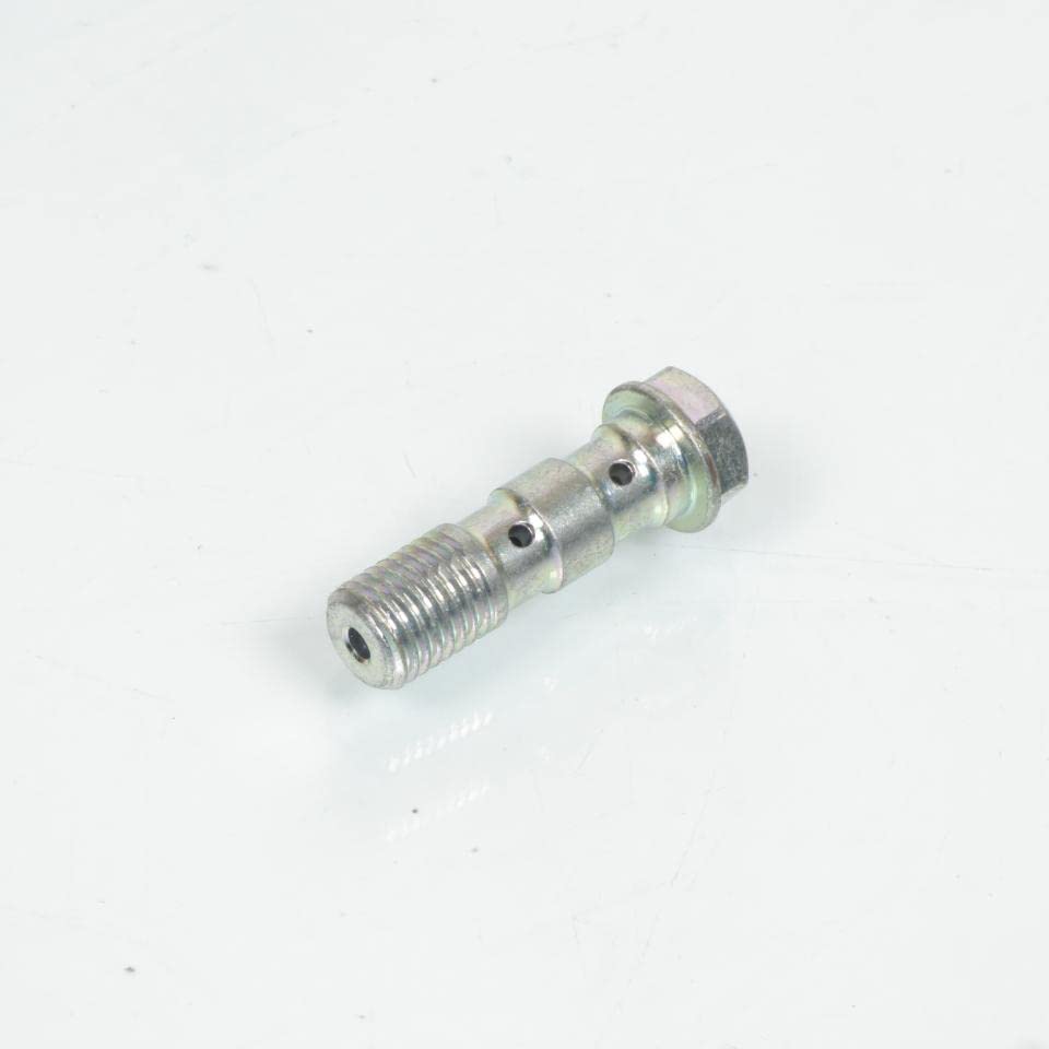 Vis double raccord banjo gris M10x1.25 FE haute résistance pour durite moto