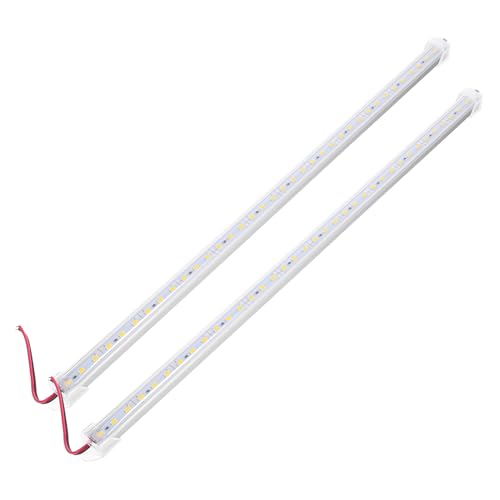 ULTECHNOVO 2pcs 12v Rigid Led Strip Bar Light 50cm with Aluminium Housing Warm White Dc Led Under Cabinet Lighting for Kitchen and Home