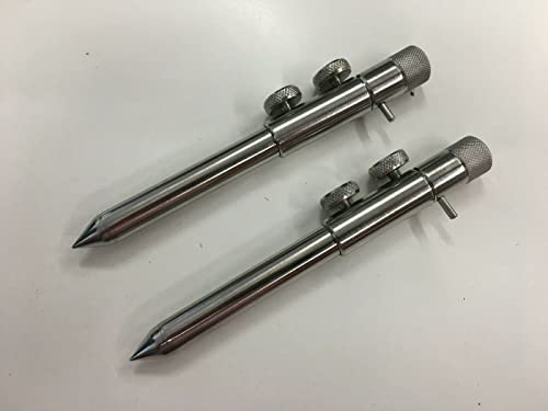 Bâtonnets de banque en acier inoxydable massif 15-25 cm à visser pour pêche à la carpe