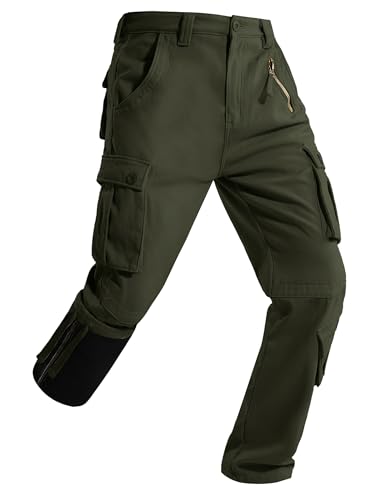 Men's Fleece Lined Insulated Hiking Cargo Pants