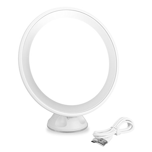 Ovonni rm165 LED Espejo de Maquillaje Luminoso 24 Leds  7 x Aumento  rotación de 360 °  Blanco