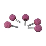 Zilimontt Juego de 5 brocas de bola redonda de diamante con vástago de 6 mm, puntos de molienda montados en cerámica para herramientas giratorias, corte de grabado de fibra de vidrio de plástico de