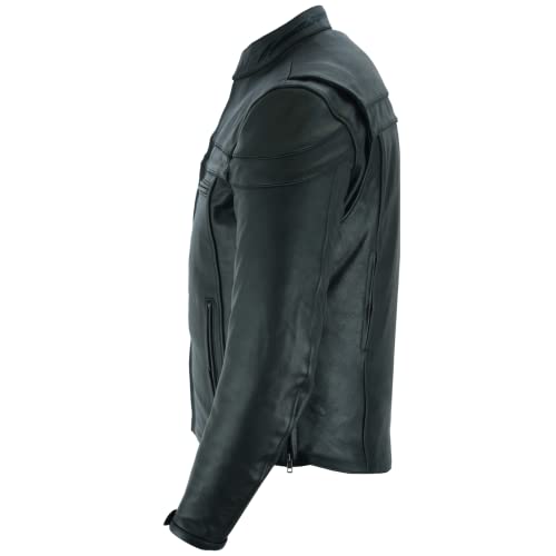 Vance Leather's Men's Premium Leather Motorcycle Racer Jacket With Vents Reflective Piping And Ccw Pockets (4Xl) #TOP2