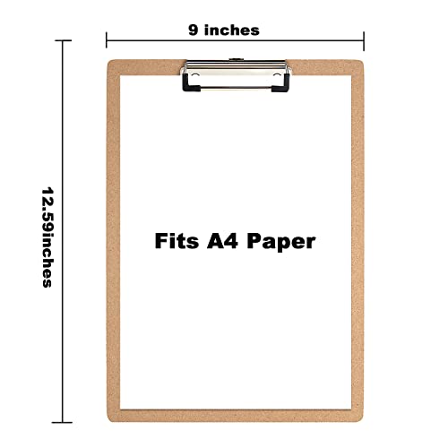 Clipboards 20 Pack - Freybli Heavy Duty Wood Clip Boards Bulk With Low Profile Clip, Eco-Friendly Hardboard Standard A4 Letter Size (9" X 12.5") For 8.5X11(8 1/2 X 11) Inch Paper, Ideal For Classroom #TOP1