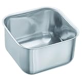 PIAZZA Portavivande per Frigorifero senza Coperchio - in Acciaio Inox - 9,5-9,5 x 6 Cm