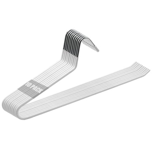 Grucce per Pantaloni, 10 Pezzi Gancio Grucce per Pantaloni, Appendiabiti Salvaspazio, Appendi Pantaloni da Armadio, per Pantaloni, Jeans, Sciarpe, Asciugamani (Bianco)