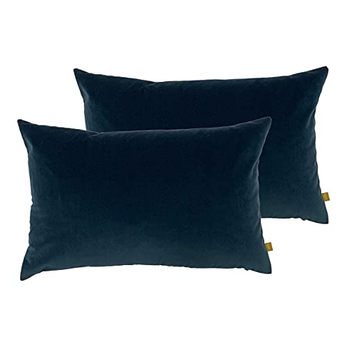 furn. Contra Twin Pack Feather Filled Cushions, Slate Blue, 40 x 60cm
