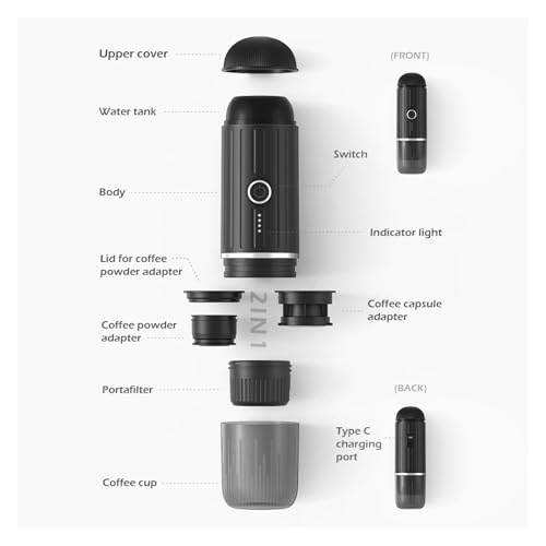 Machine à expresso portable 2 en 1 pour café moulu et capsules - 8