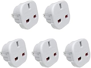 Pack of 5 UK to US Plug Adaptor Type G to Type A and B Flat Travel Adapter 3 pin to 2 Pin, from UK to USA, Canada, Australia, Jamaica, Barbados, Mexico, Thailand, China, Japan and more
