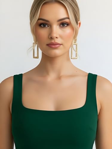 Image of Women's Sleeveless Midi Dress, Square Neck, Ruched Side, Bodycon Style with Slit