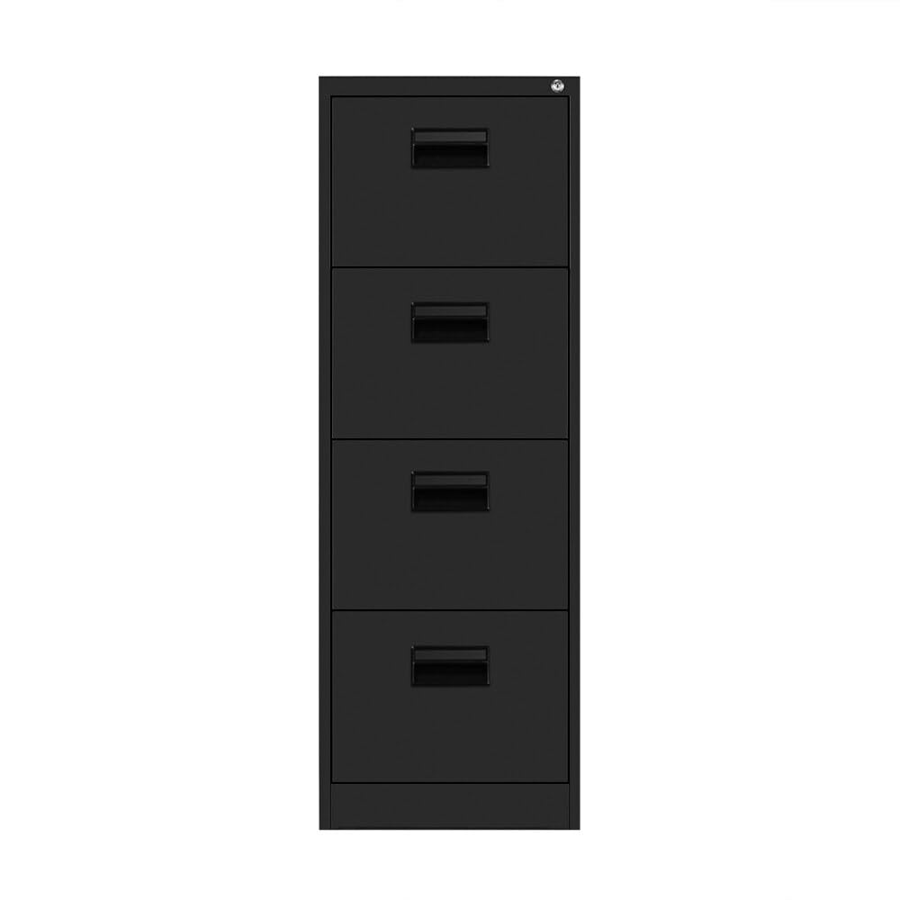 Panana Heavy Duty File Cabinet Metal Storage 4Drawer Organizer Document Sundries Storage Lockable Office Case (Black)