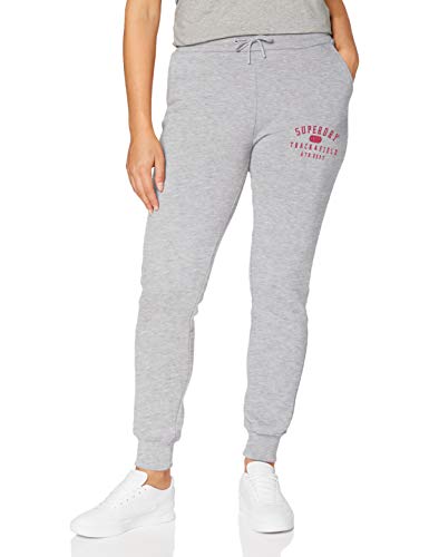 Superdry Track & Field Jogger Pantalones de Deporte, Gris (Mid Grey Marl HBA), M (Talla del Fabricante:12) para Mujer