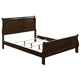 Coaster Home Furnishings Louis Philippe Traditional Bedroom Wooden Eastern King Size Sleigh Bed Frame 47-Inch Panel Headboard Cappuccino Brown 202411KE