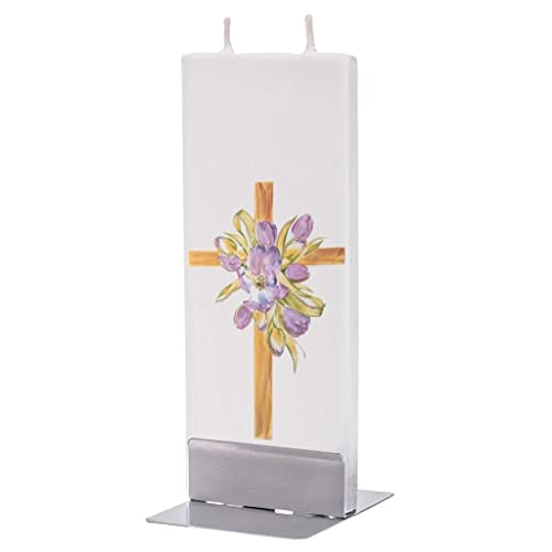 Flatyz Tulips On Wood Cross Candle #TOP19