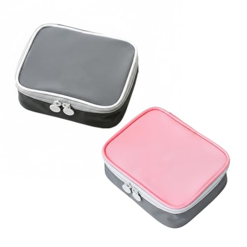 2 Piezas Botiquin Viaje Mini, Botiquín Primeros Auxilios Impermeable, con Compartimentos, Bolsa Botiquin Vacia, Fácil de Llevar, para Hogar, Coche, Senderismo, Camping, 13 x 10 x 4 cm(Gris y Rosa)