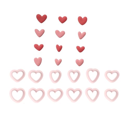Juego de 12 cortadores de arcilla multiusos de polímeros de corazón pequeño, para el día de San Valentín, juego de joyería para aretes y collares